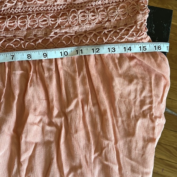 💖💃🏻Rebellion Again Summer Peach Crochet Strapped Long Dress- Women-L- NWT - Picture 15 of 16